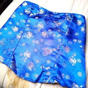 Blue & Gold GORGEOUS Asian Silk handmade Corset